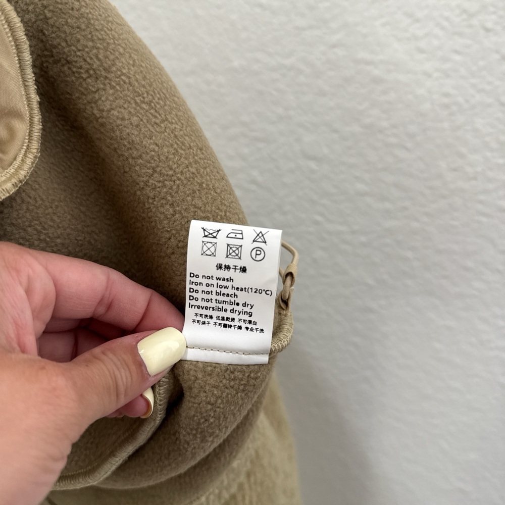 Tan Sherpa Pullover Quarter zip - Picture 5 of 5